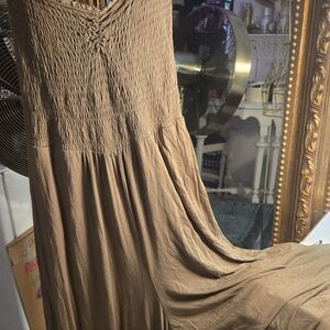 AERIE Strapless Khaki  Jumpsuit